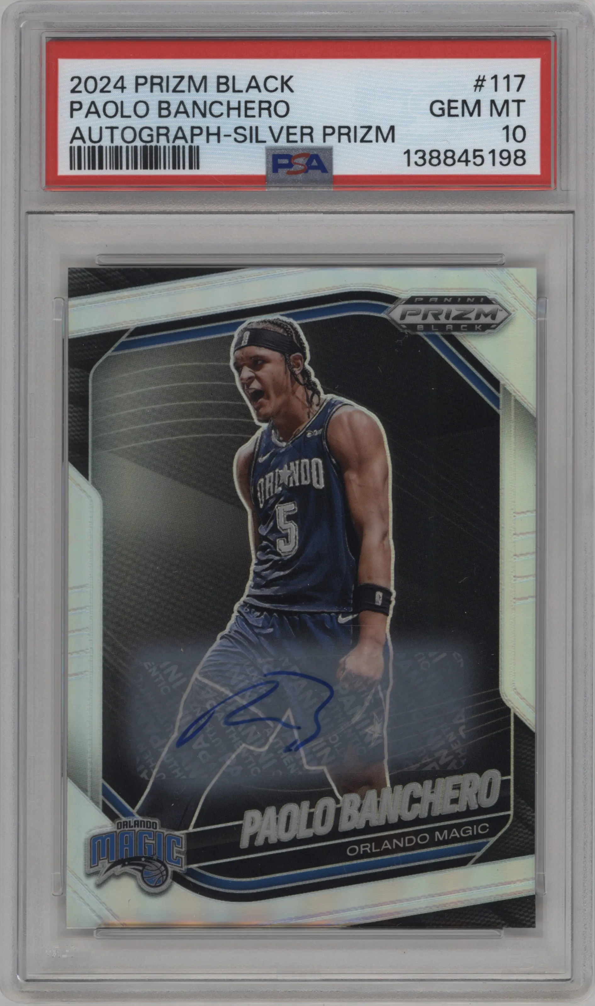 2024 Panini Prizm Black Auto Paolo Banchero PSA 10