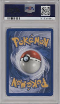 Machoke from the 2002 Pokemon  set graded by PSA and given an overall grade of 8.