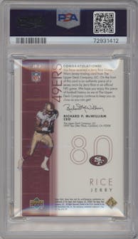 Jerry Rice  from the 2001 UD Game Gear set graded by PSA and given an overall grade of 0.