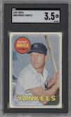 Mickey Mantle from the 1969 Topps set graded by SGC and given an overall grade of 3.5.