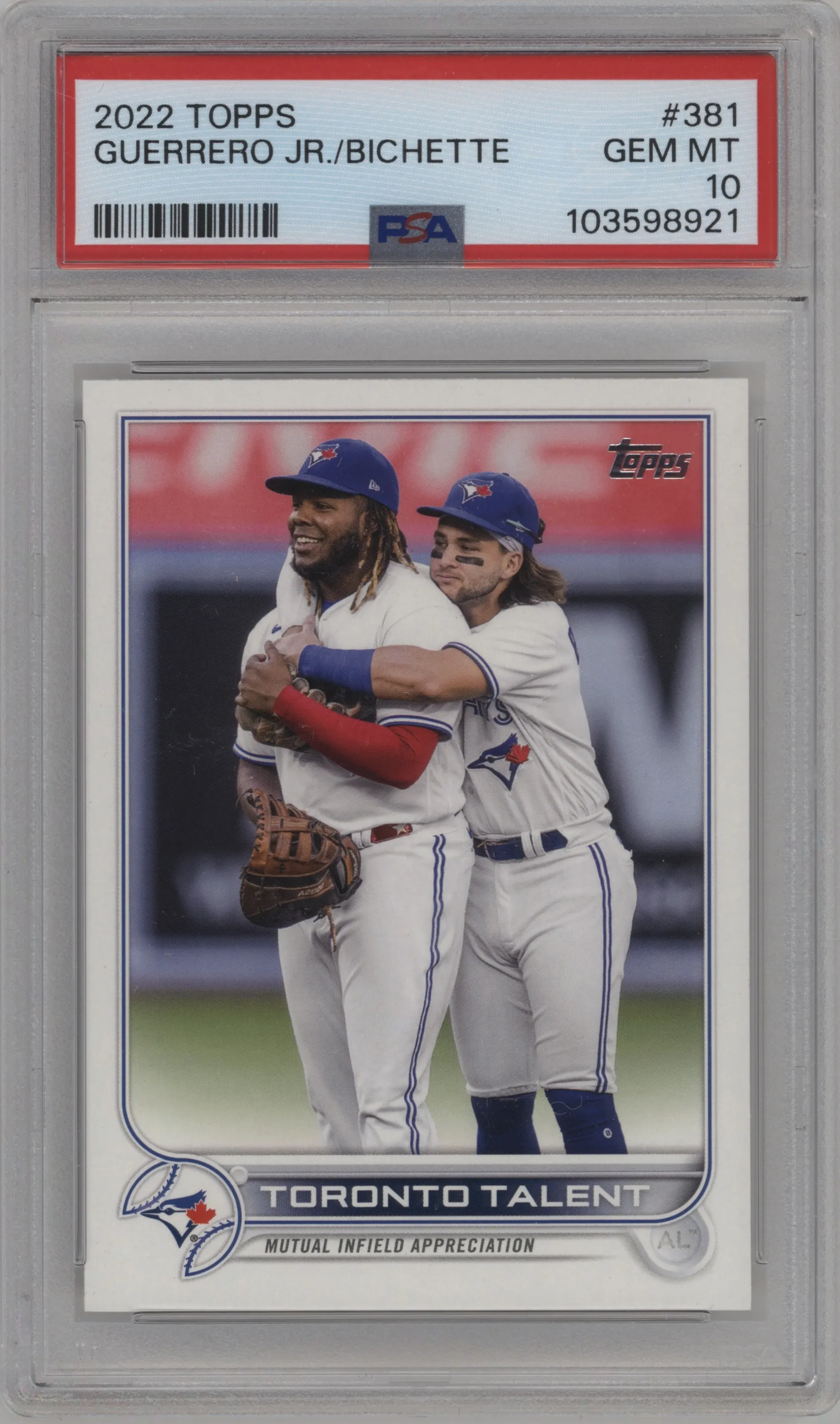 2022 Topps Series 2 Guerrero Jr./Bichette #381 PSA 10