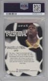 Shaquille O'Neal from the 1999-00 Skybox E-X set featuring a Red parallel graded by PSA and given an overall grade of 8.