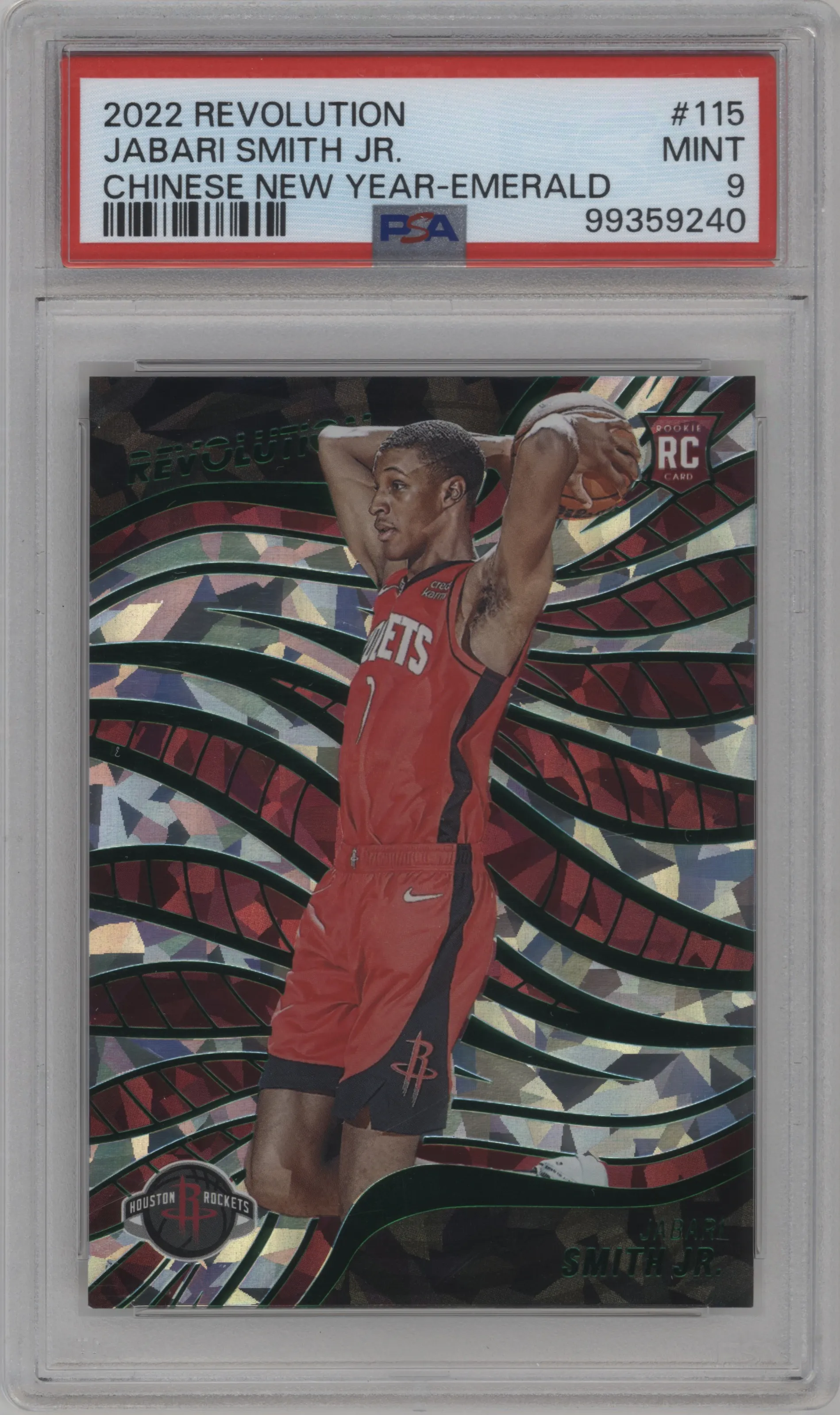 2022 Panini Revolution Jabari Smith Jr. Chinese New Year Emerald PSA 9