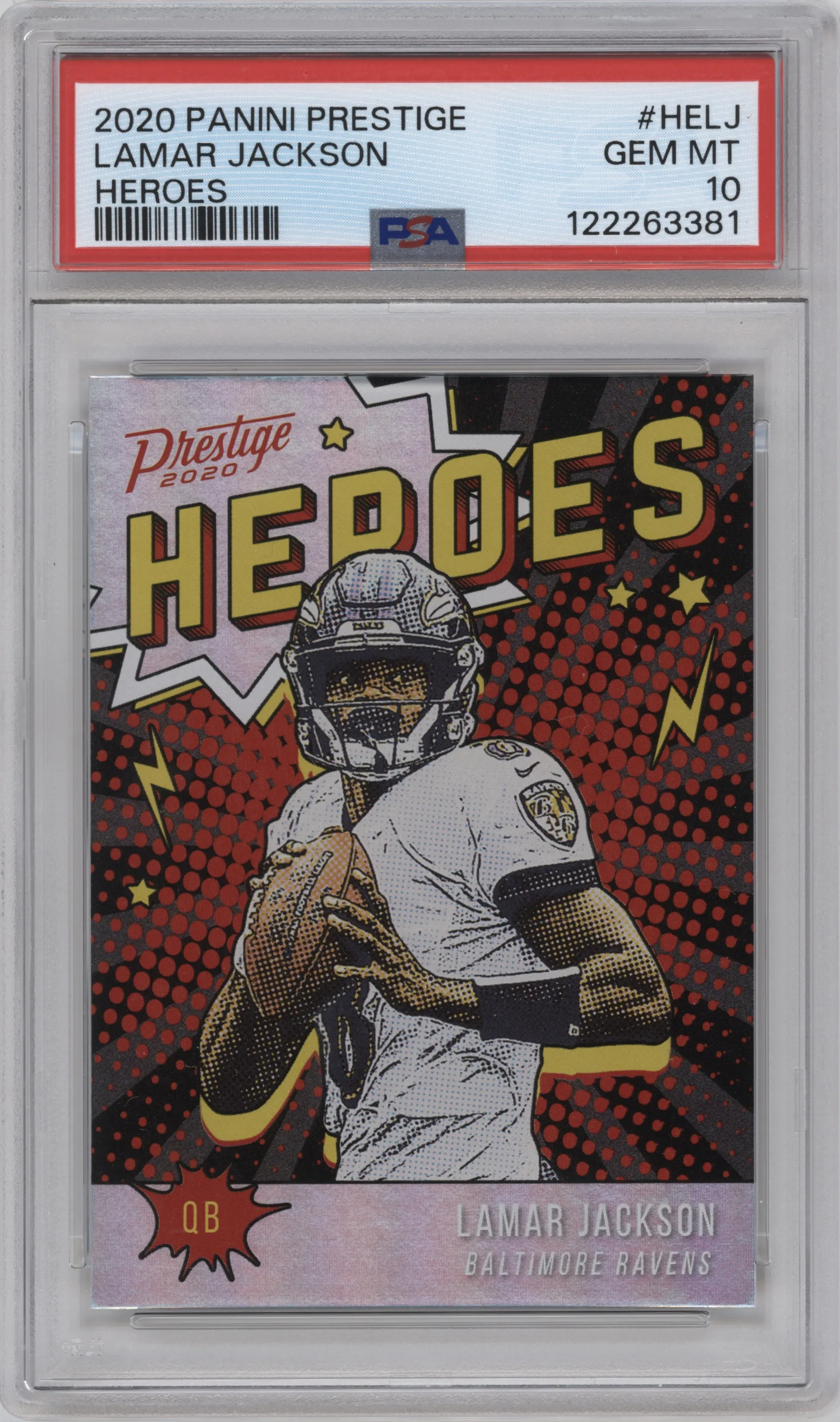 2020 Panini Prestige Heroes Lamar Jackson #HE-LJ PSA 10