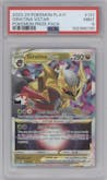 Giratina VSTAR from the 2022 Pokemon SWSH set featuring a 2023-24 Play! Pokémon Prize Pack parallel graded by PSA and given an overall grade of 9.