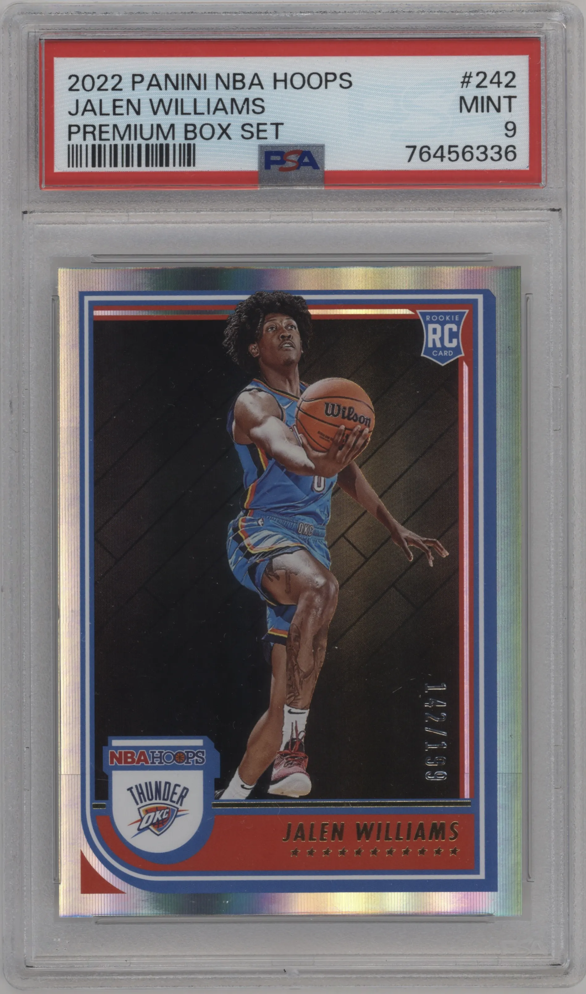2022 Panini NBA Hoops Jalen Williams Premium Box Set #242 PSA 9