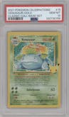 Venusaur from the 2021 Pokemon SWSH set featuring a Base Set parallel graded by PSA and given an overall grade of 10.