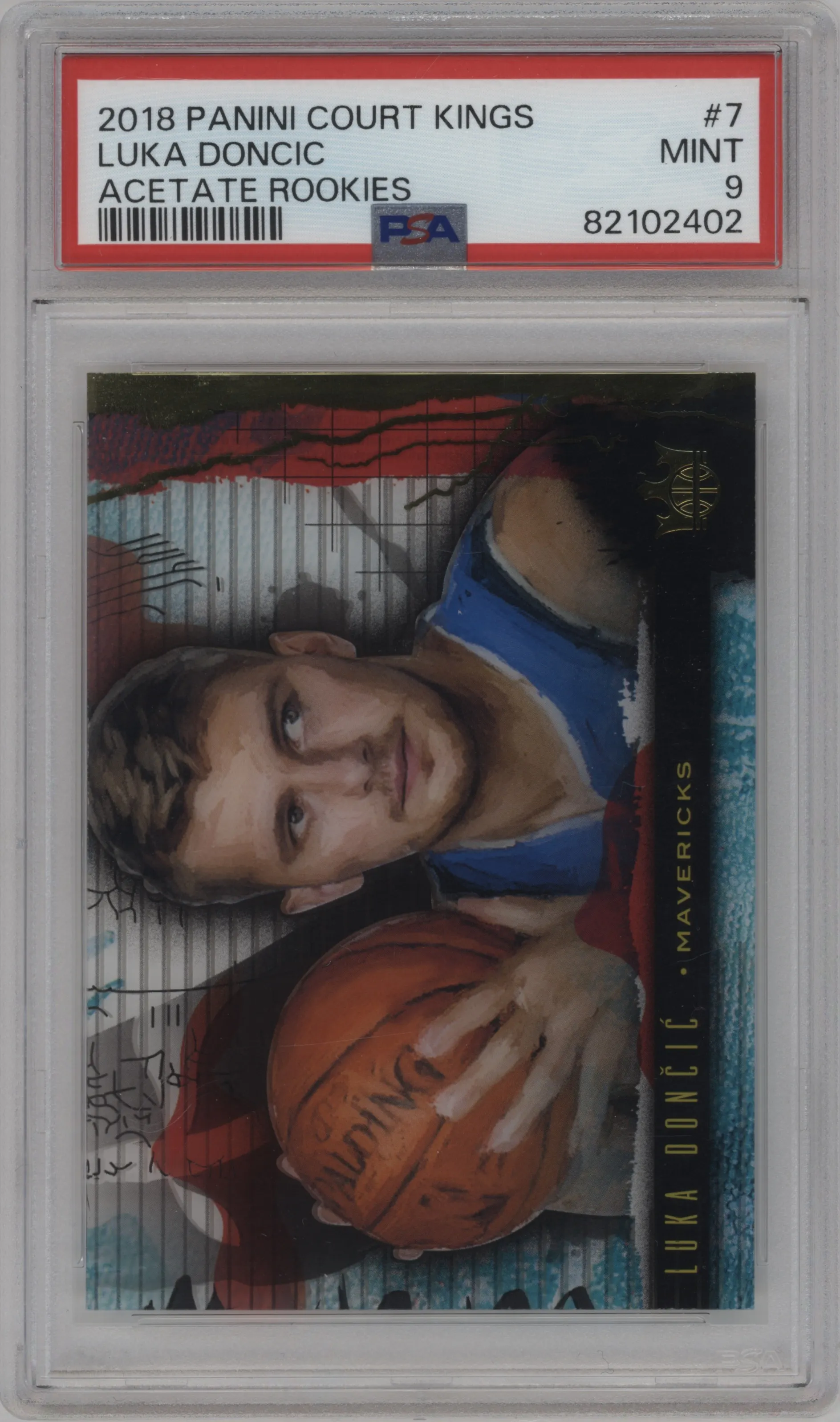2018 Panini Court Kings Acetate Rke. Luka Doncic #7 PSA 9