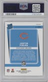 Justin Fields from the 2021 Panini Donruss Optic set featuring a Blue Scope parallel graded by PSA and given an overall grade of 10.