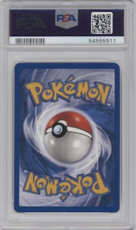 Dark Weezing from the 2000 Pokemon set graded by PSA and given an overall grade of 8.