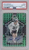 Cooper DeJean from the 2024 Panini Mosaic set featuring a Choice Fusion Green and Black parallel graded by PSA and given an overall grade of 8.