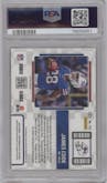 James Cook from the 2022 Panini Contenders Optic set featuring a Orange parallel graded by PSA and given an overall grade of 10.