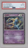 Deoxys from the 2011 Pokemon  set graded by PSA and given an overall grade of 8.