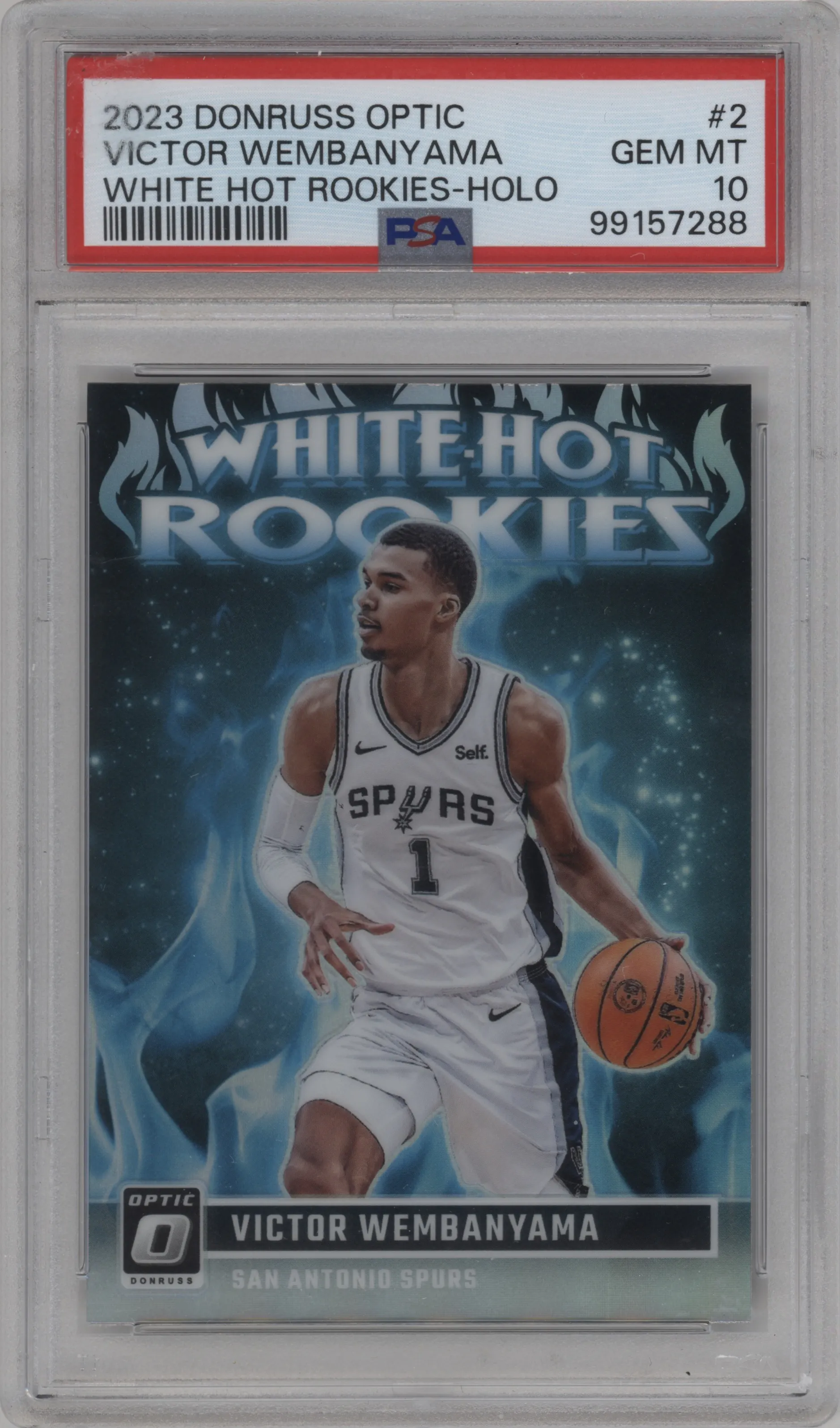 2023 Donruss Optic White Hot Rookies Victor Wembanyama Holo #2 PSA 10