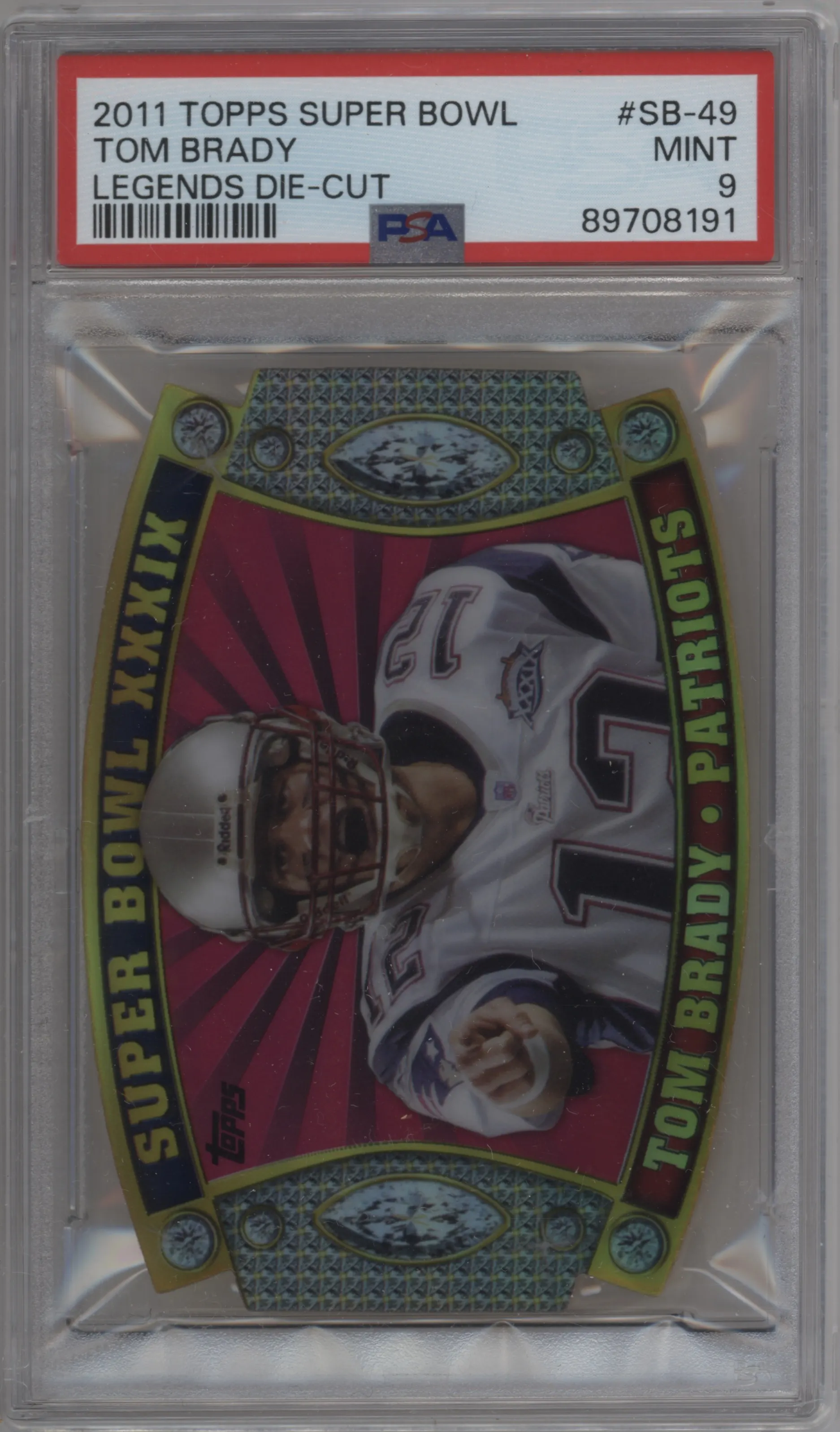 2011 Topps SBL Giveaway Die Cut Tom Brady #SB-49 PSA 9