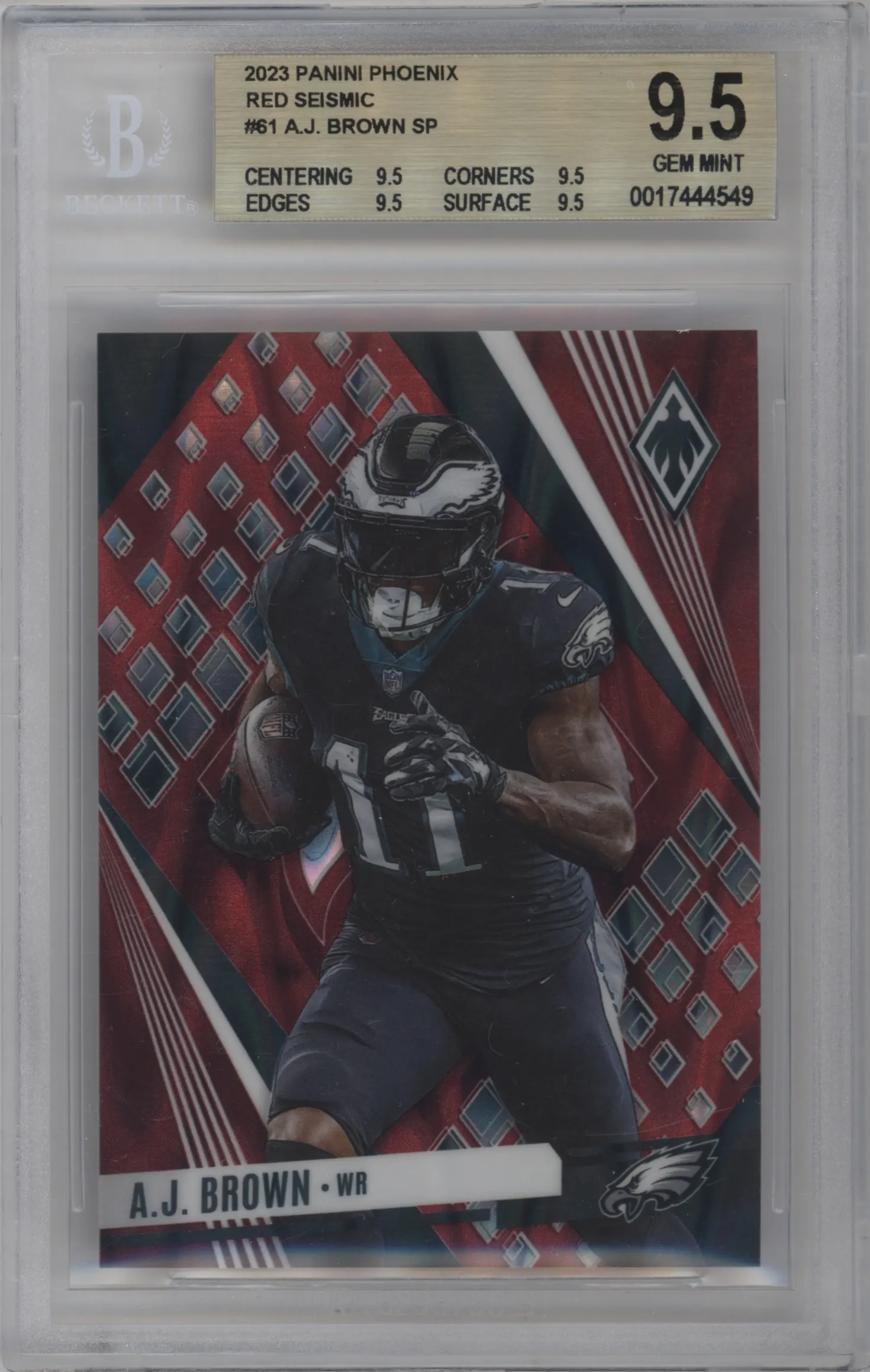 2023 Panini Phoenix SP A.J. Brown Red Seismic #61 BGS 9.5