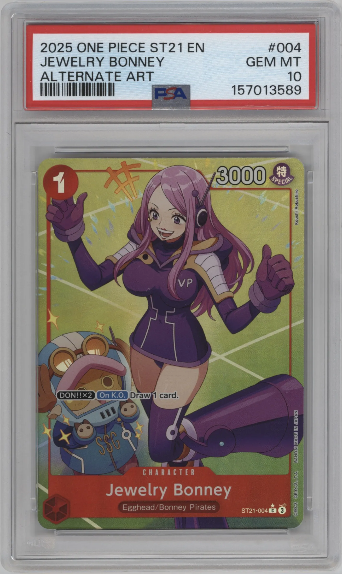 2025 One Piece Starter Deck EX Jewelry Bonney Alternate Art C #ST21-004 C PSA 10