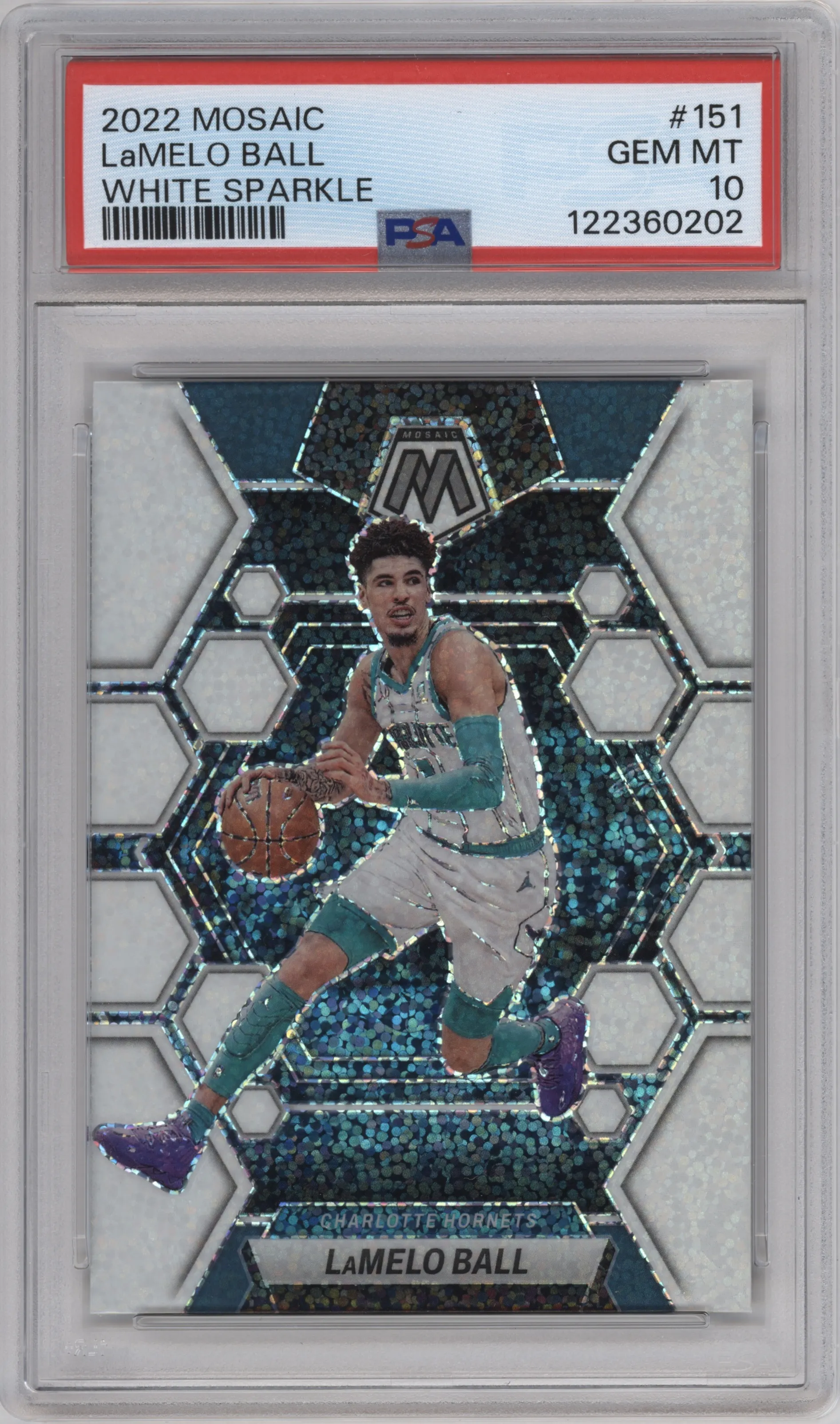 2022 Panini Mosaic LaMelo Ball White Sparkle #151 PSA 10