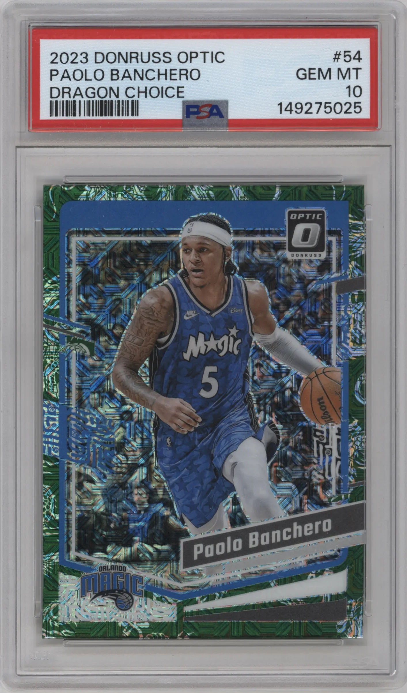 2023 Donruss Optic Paolo Banchero Choice Dragon PSA 10