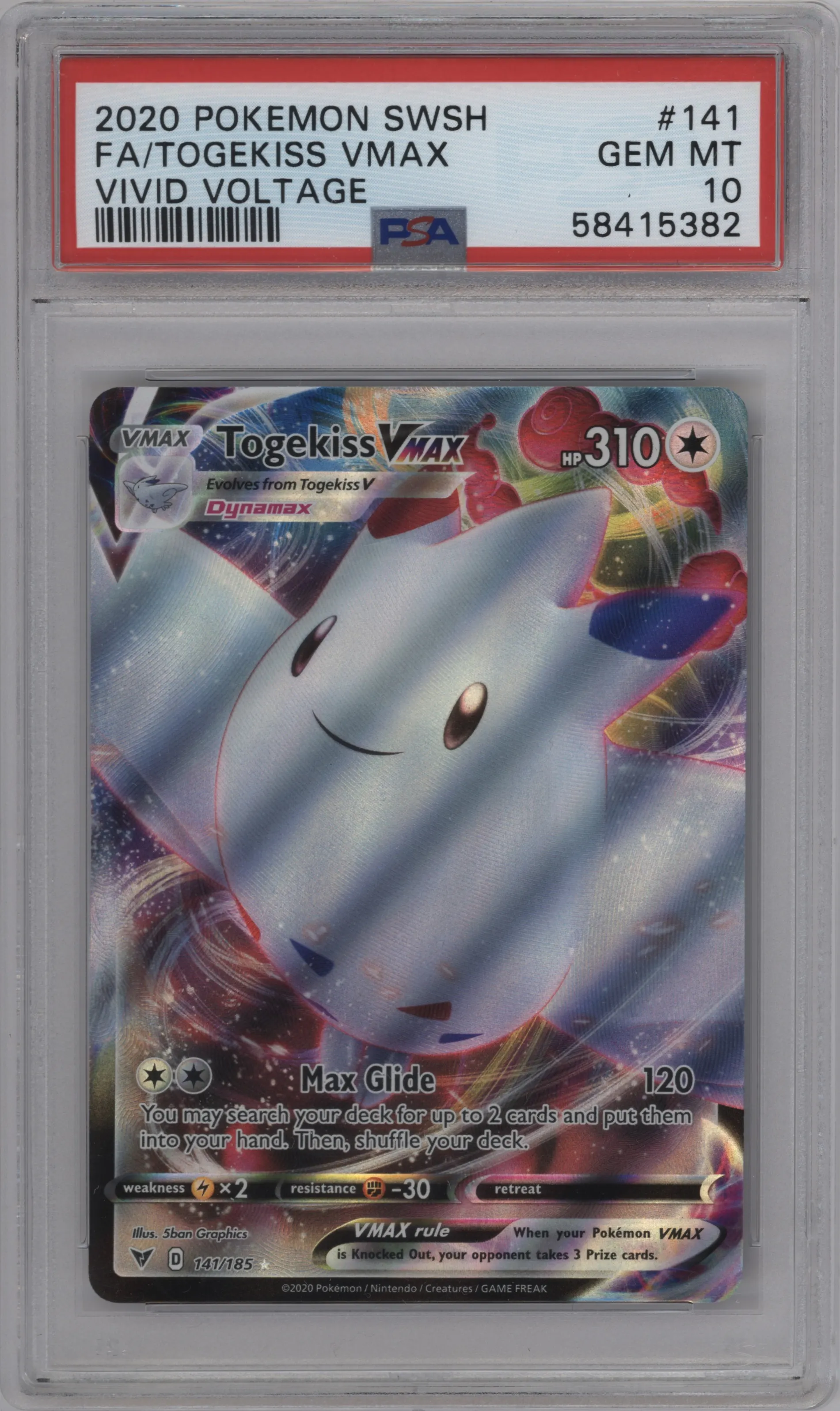 2020 Pokemon SWSH Vivid Voltage Togekiss VMAX #141 PSA 10