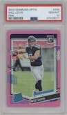 Will Levis from the 2023 Donruss Optic set featuring a Pink parallel graded by PSA and given an overall grade of 10.