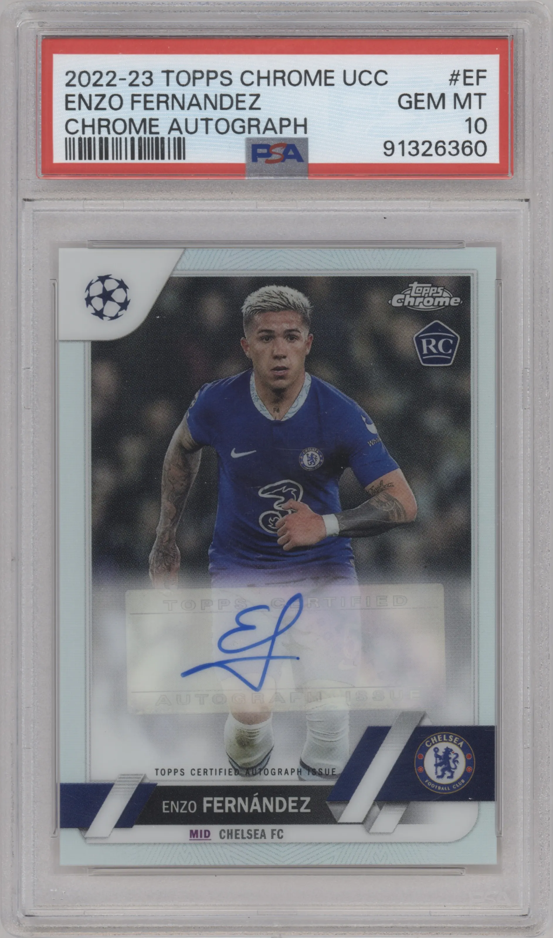 2022 Topps Chrome UEFA Club Competitions Auto Enzo Fernandez #CA-EF PSA 10