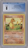 Charmander from the 1999 Pokemon set graded by CSG and given an overall grade of 8.