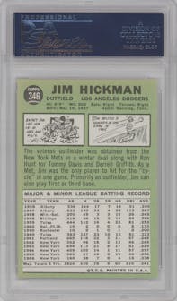 Jim Hickman from the 1967 Topps set graded by PSA and given an overall grade of 7.