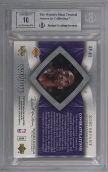 Kobe Bryant from the 2006-07 Upper Deck Exquisite Collection set graded by Beckett and given an overall grade of 9.