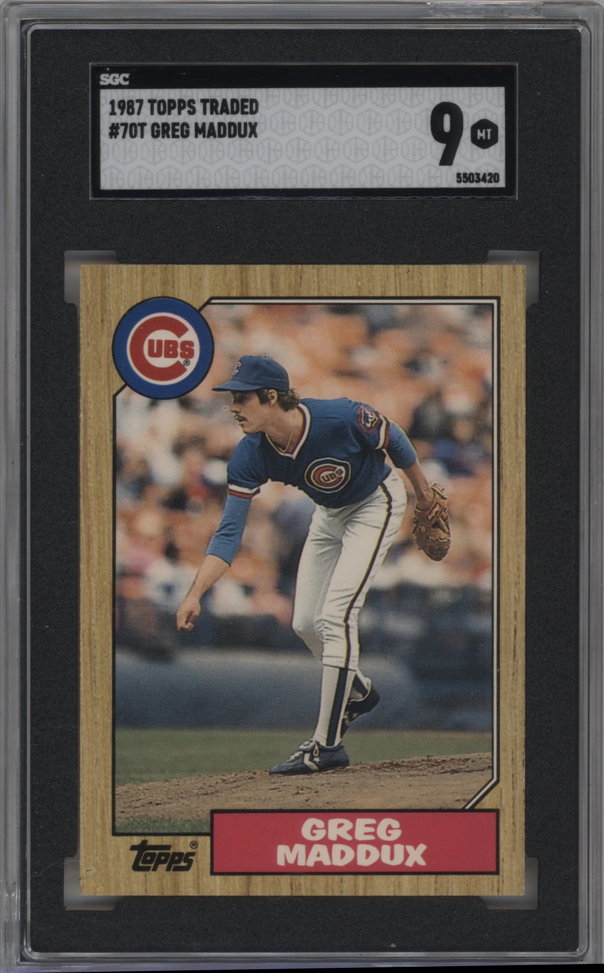 1987 Topps Traded Greg Maddux #70T SGC 9