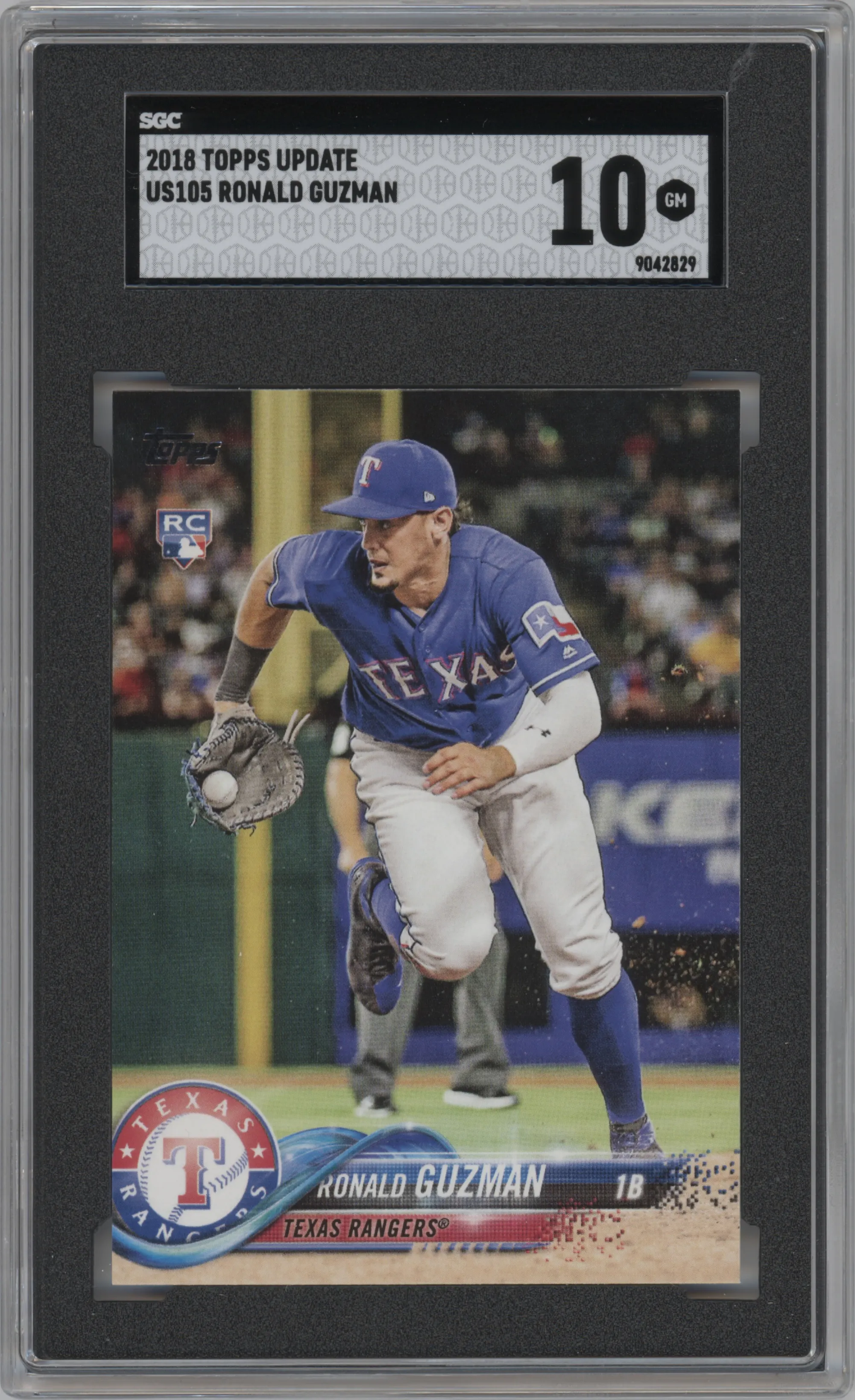 Ronald Guzman from the 2018 Topps Update set graded by SGC and given an overall grade of 10.