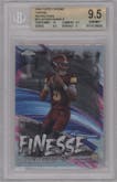 Jayden Daniels from the 2024 Topps Chrome set featuring a Refractor parallel graded by Beckett and given an overall grade of 9.5.