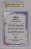 Jayden Daniels from the 2024 Topps Chrome set featuring a Refractor parallel graded by Beckett and given an overall grade of 9.5.