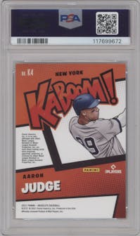 Aaron Judge from the 2021 Panini Absolute set graded by PSA and given an overall grade of 9.