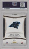 Brian Burns from the 2023 Panini Select set featuring a Maroon Prizm parallel graded by PSA and given an overall grade of 10.