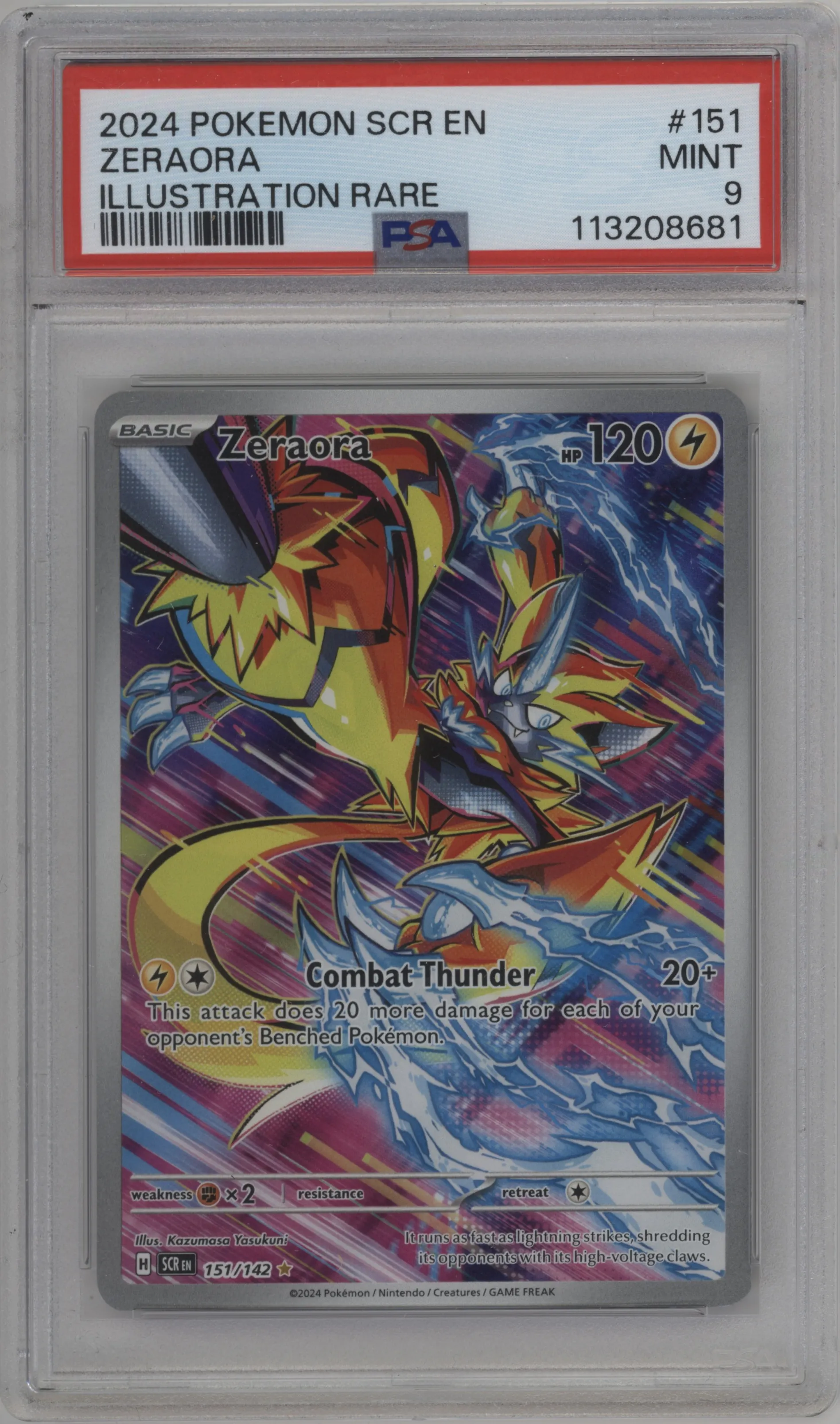 2024 Pokemon SV Stellar Crown Zeraora #151 PSA 9
