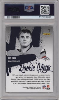 Bo Nix from the 2024 Donruss Optic set graded by PSA and given an overall grade of 10.