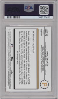Paul Skenes from the 2024 Topps Chrome Update set featuring a Red RayWave Refractor parallel graded by PSA and given an overall grade of 10.