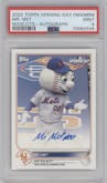 Mr. Met from the 2022 Topps Opening Day set graded by PSA and given an overall grade of 9.