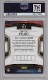Brock Purdy from the 2022 Panini Select set graded by PSA and given an overall grade of 10.