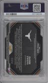 Quinn Ewers from the 2024 Panini Prizm Draft Picks set featuring a Gold parallel graded by PSA and given an overall grade of 8.