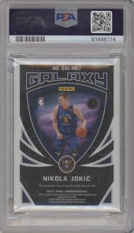 Nikola Jokic from the 2020-21 Panini Obsidian set graded by PSA and given an overall grade of 10.