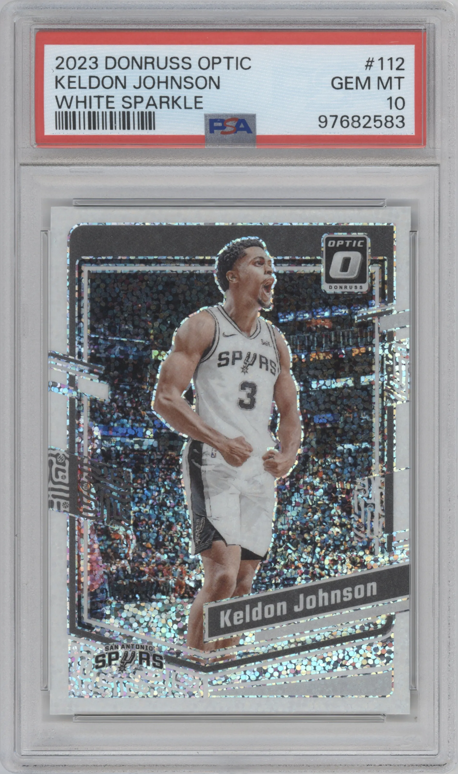 2023 Donruss Optic Keldon Johnson White Sparkle PSA 10
