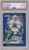 Dan Marino from the 2024 Panini Prizm set featuring a Blue Prizm parallel graded by PSA and given an overall grade of 10.