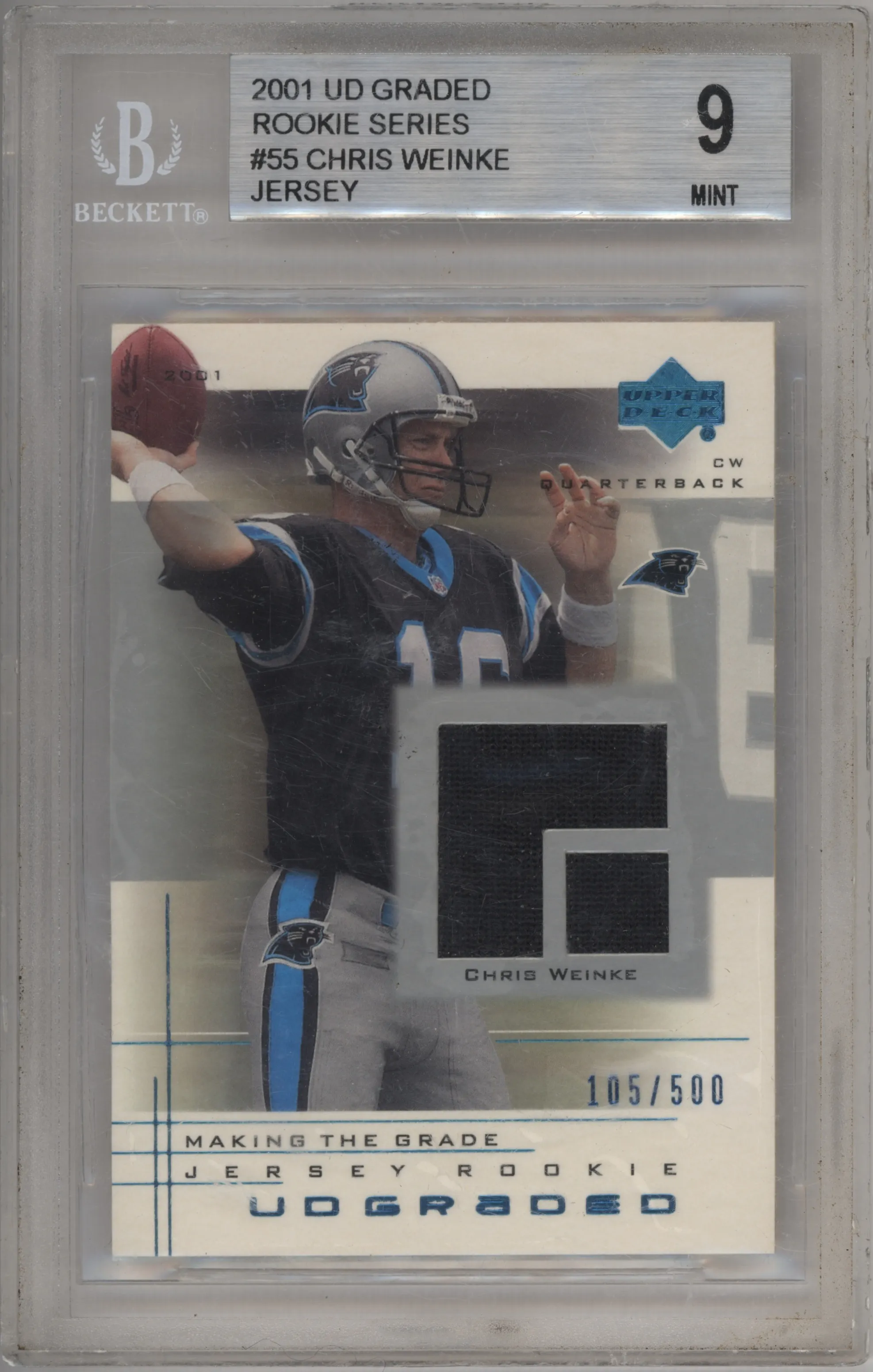 Chris Weinke from the 2001 Upper Deck Graded set graded by Beckett and given an overall grade of 9.