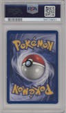 Mewtwo from the 1999 Pokemon set featuring a Movie Promo parallel graded by PSA and given an overall grade of 7.