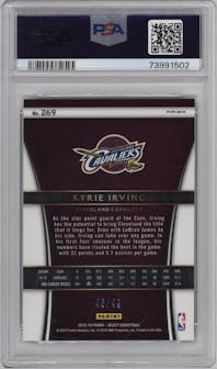 Kyrie Irving from the 2015-16 Panini Select  set featuring a Copper Prizm parallel graded by PSA and given an overall grade of 10.