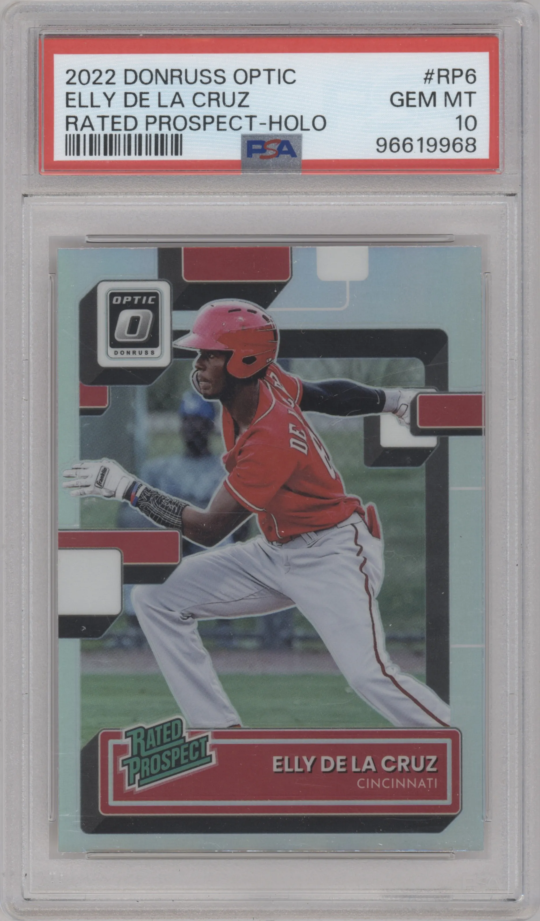 2022 Donruss Optic Rated Prospect Elly De La Cruz Holo PSA 10