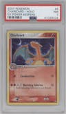 Charizard from the 2007 Pokemon EX set graded by PSA and given an overall grade of 7.