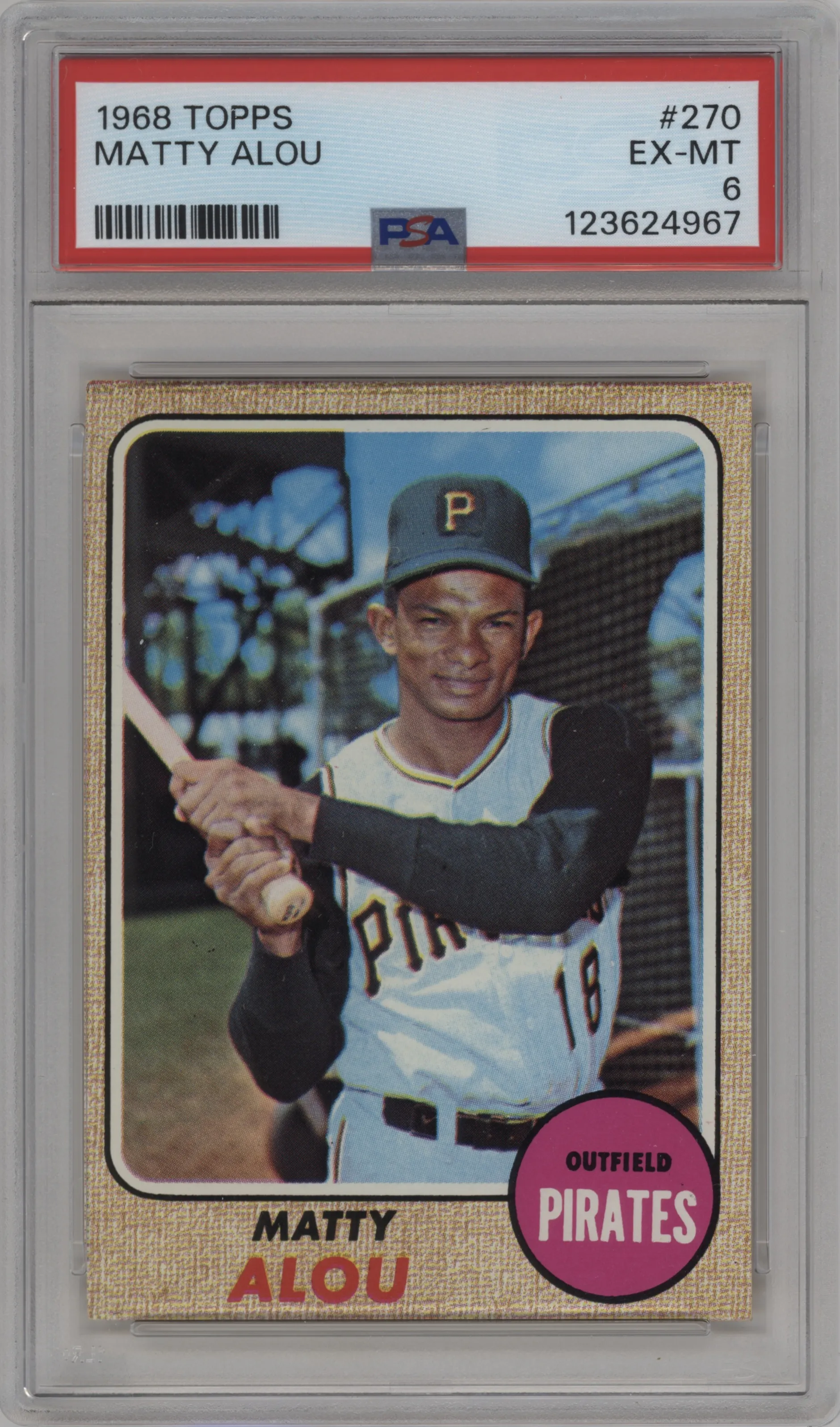 1968 Topps Matty Alou #270 PSA 6